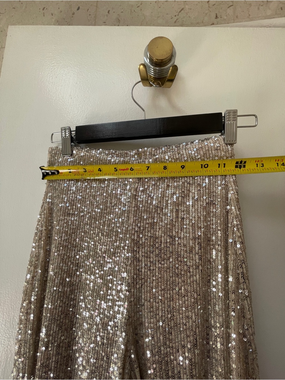 Sequin Wide-Leg Pants- Champagne - Picture 6 of 14